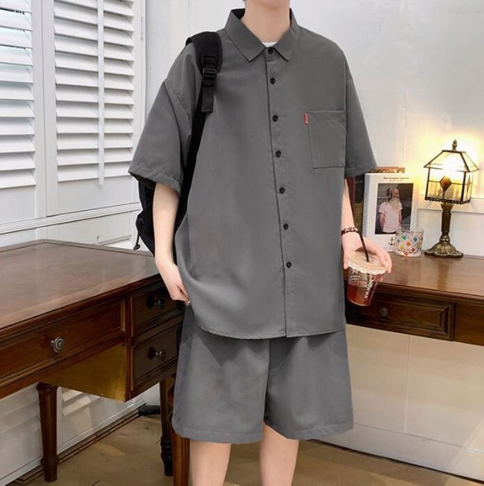 セットアップ メンズ 夏 ジャージ 上下セット リネン 開襟シャツ 半袖シャツ ロングパンツ 男性 カジュアル 夏 セットアップ メンズ 夏 ジャージ 上下セット リネン 開襟シャツ 半袖