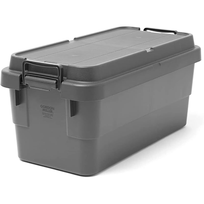 GORDON MILLER 車用 70L スタッキングトランクカーゴ 収納ボックス オーガナイザー ダークグレー 蓋付き 屋外 座れる 大容量 1