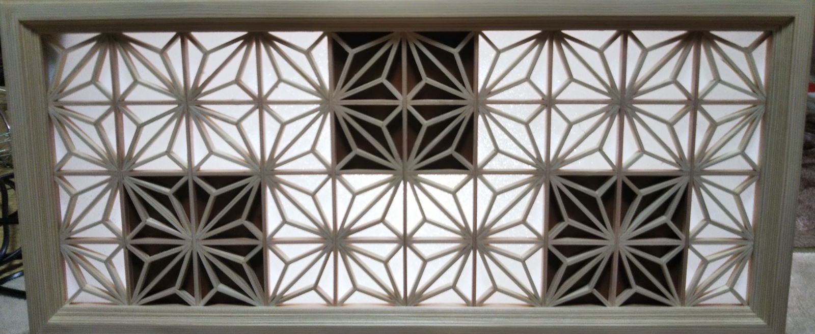 68 麻の葉組子 アクリル板入り 2枚一組 組子 壁掛け