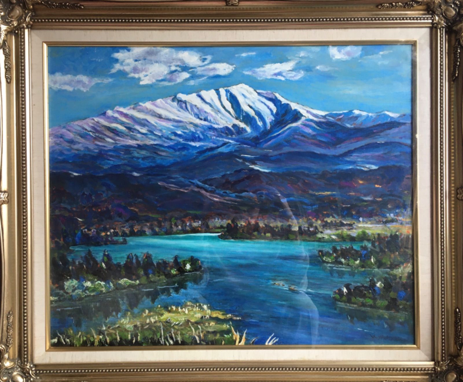 油彩画 油絵 風景画 月山 山形県 出羽三山 F12号 1点物 油彩画 油絵 風景画 月山 山形県 出羽三山 F12号 1点物