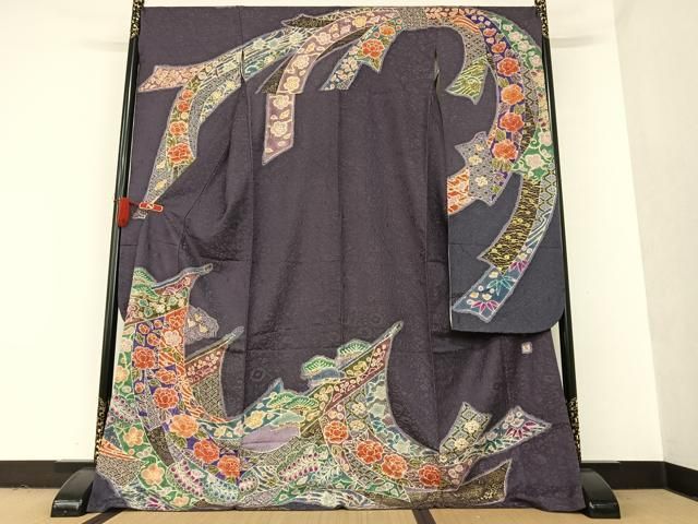 平和屋着物●吉乃一廉　幻の辻が花　振袖　几帳花松文　金糸　金通し地　正絹　逸品　AAAT0216zg 平和屋着物○吉乃一廉 幻の辻が花 振袖 几帳花松文 金糸 金通し地 正絹