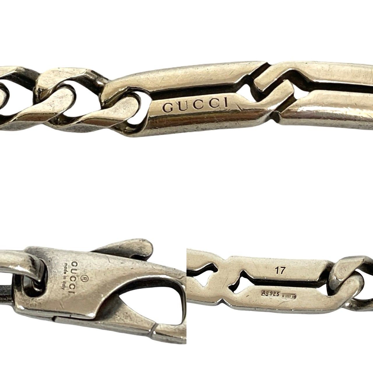 GUCCI シルバー925 チェーンブレスレット ノット サイズ18