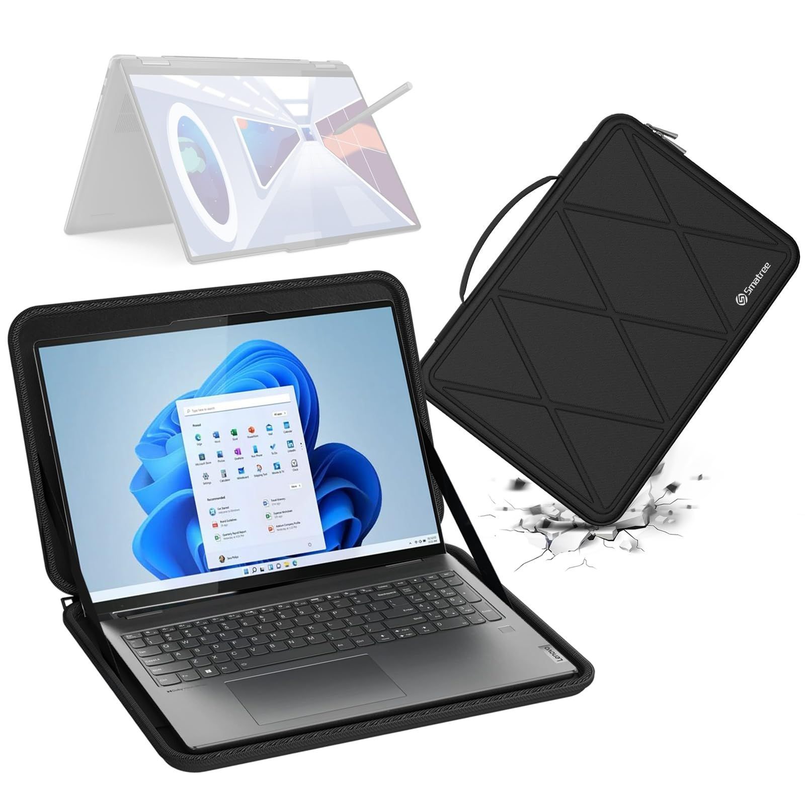 Smatree ハードEVA保護スリーブケース 16インチ Lenovo Yoga 7i 16インチ Intel |Yoga 7 16インチ AMD 2-in-1 Yoga 7i|Yoga 7 Gen 8 15.6 インチ ThinkPad T15p