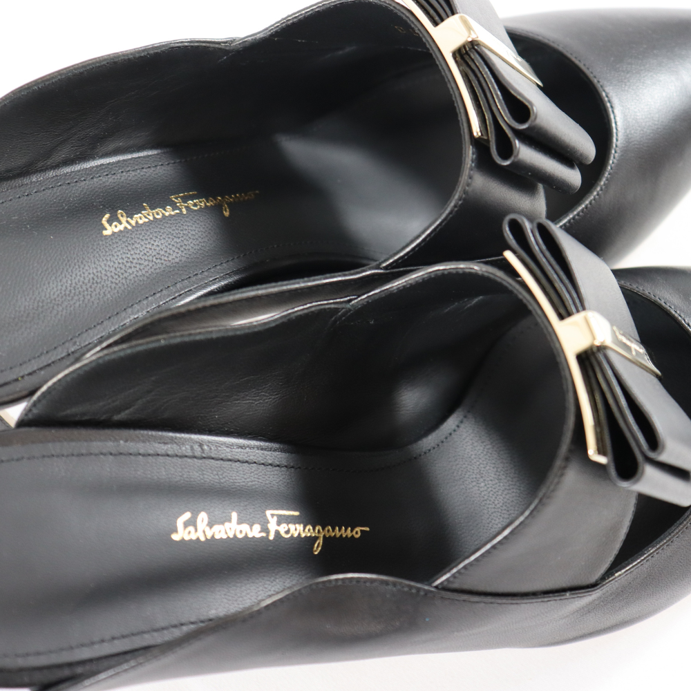 27.0cm【限定セール】新品・未使用 FERRAGAMO フェラガモ ミュールパンプス 7.0cm ヒール 01Q736 724997 ブラック BLACK サルヴァトーレ フェラガモ SALVATORE FERRAGAMO 大きいサイズ