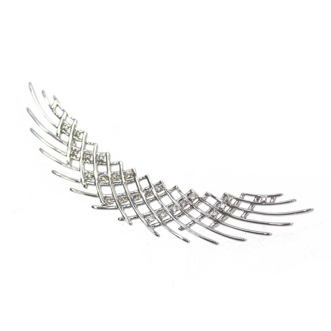 GSTV K18 ホワイトゴールド ダイヤ デザイン ペンダント トップ 0.22ct