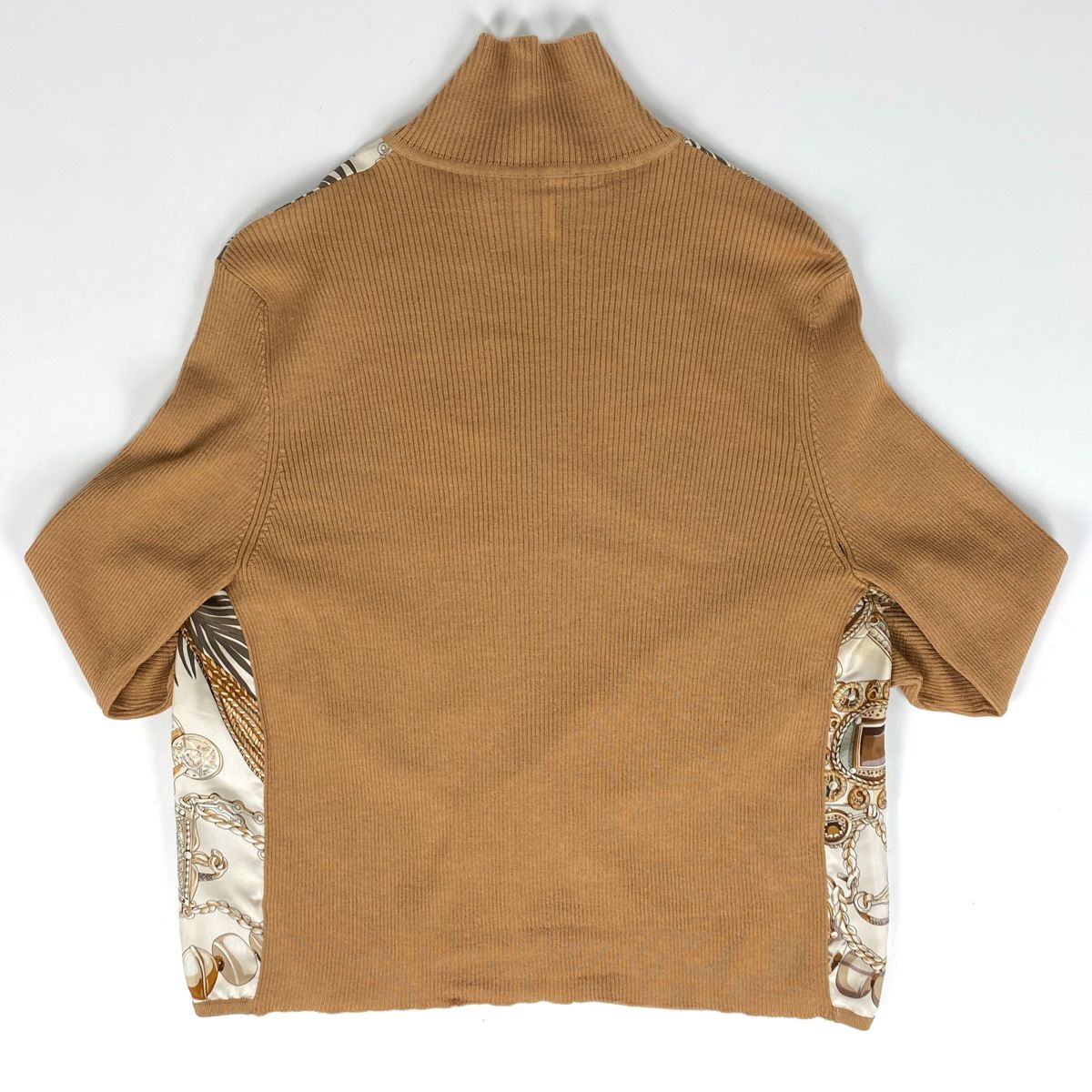 エルメス HERMES ニット切り替え カットソー 長袖 マルジェラ期 トップス ブラウン レディース