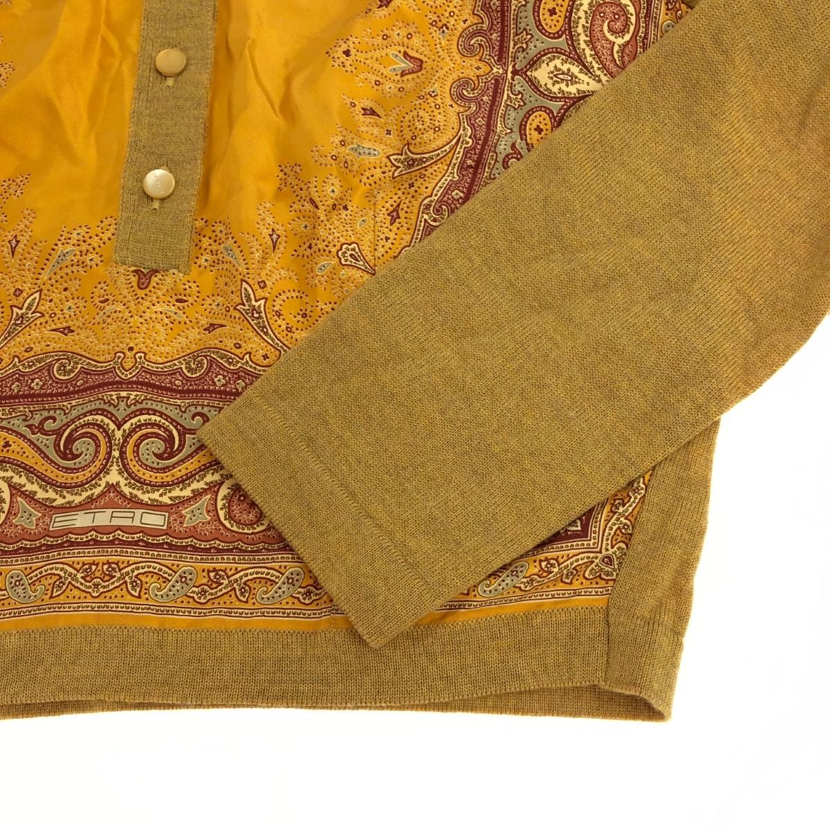 ETRO - 良好 ETRO エトロ 長袖 カーディガン サイズ:40  イエロー シルクウール レディース 　243001001423 ETRO - 良好 ETRO エトロ 長袖 カーディガン サイズ:40 イエロー