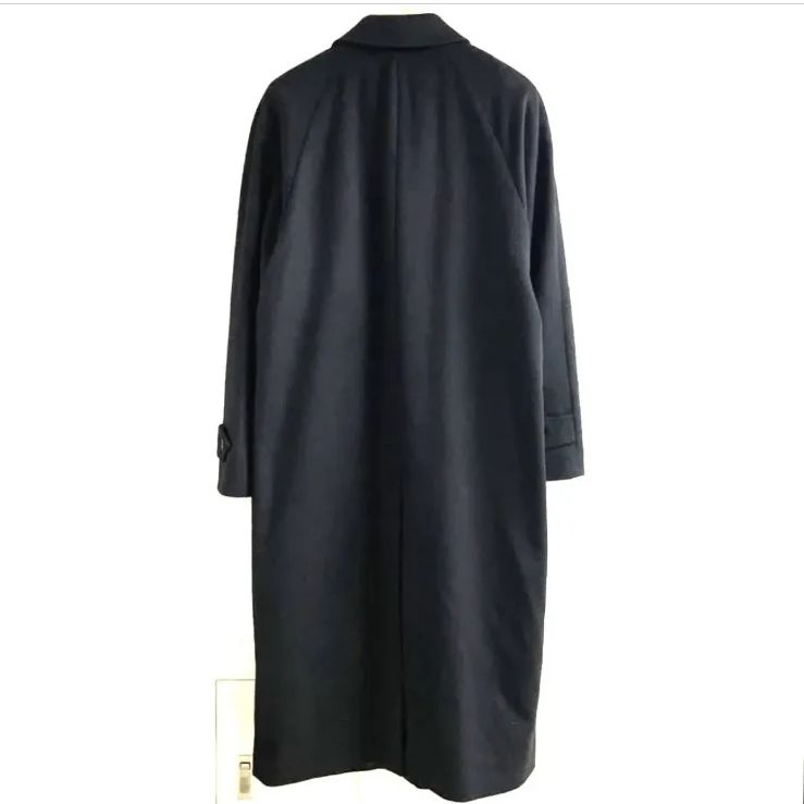 イタリア製 BURBERRY LONDON バーバリー ロンドン カシミヤ ロングコート メンズ 48 黒 ブラック