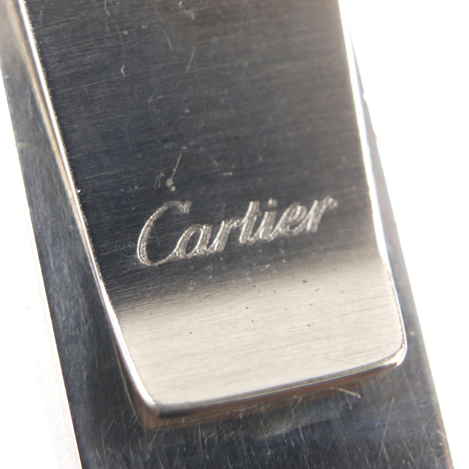 美品▽Cartier カルティエ C2 デコール ロゴ入り ビルクリップ 札ばさ