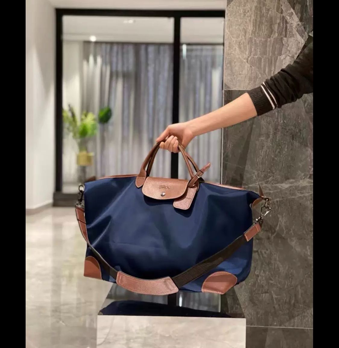 Longchamp ロンシャン ボックスフォード S トラベルバッグ - リサイクルキャンバス ブルー - メルカリ