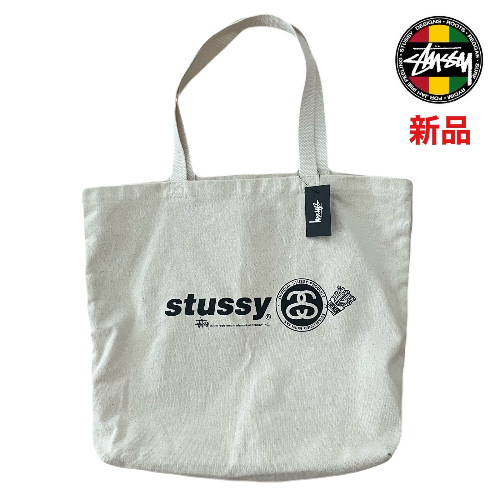 STUSSY ITALIC LINK TOTE BAG キャンバス トートバッグ - メルカリ