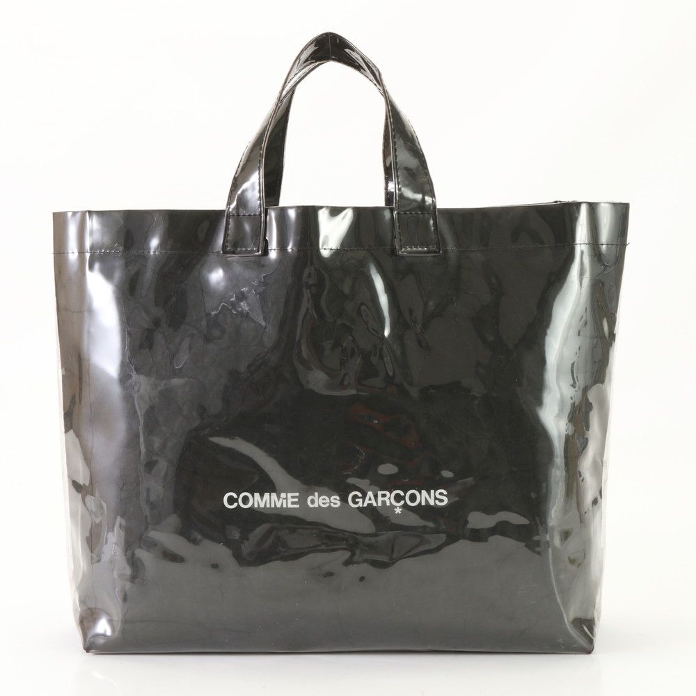 美品 COMME des GARCONS コムデギャルソン black market 限定 PVC トート バッグ ブラック 黒 A4 メンズ レディース EEM AI14-1【中古】