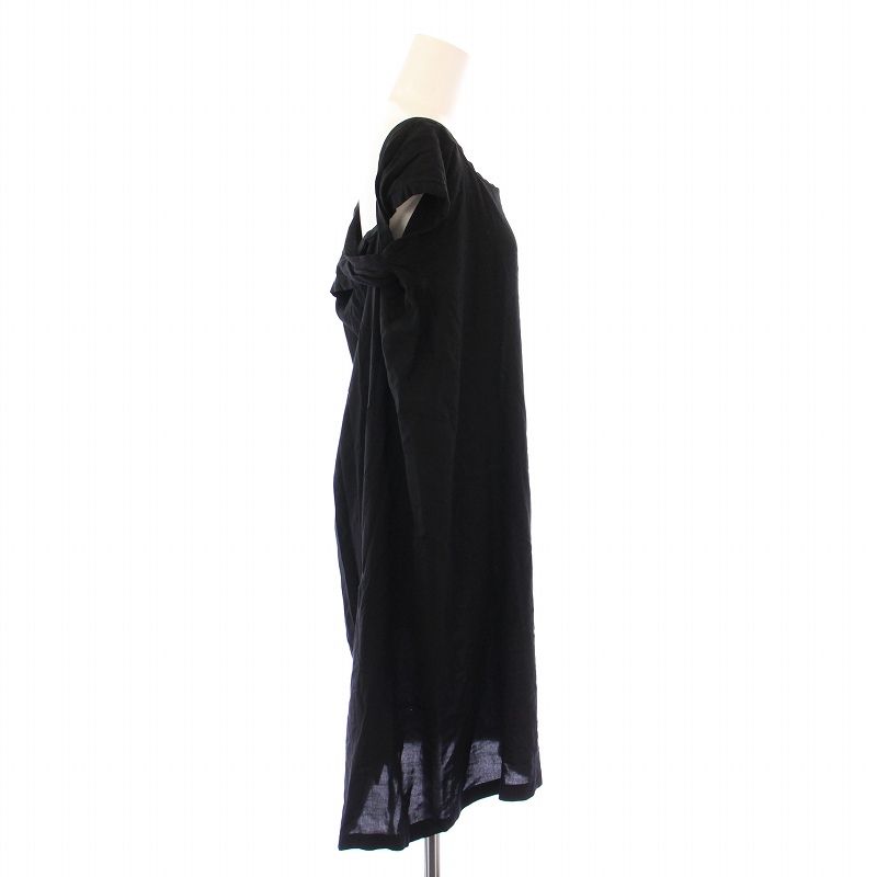 ANN DEMEULEMEESTER アシンメトリー ワンピース ブラック 34 ANN DEMEULEMEESTER アシンメトリー ワンピース ブラック 34