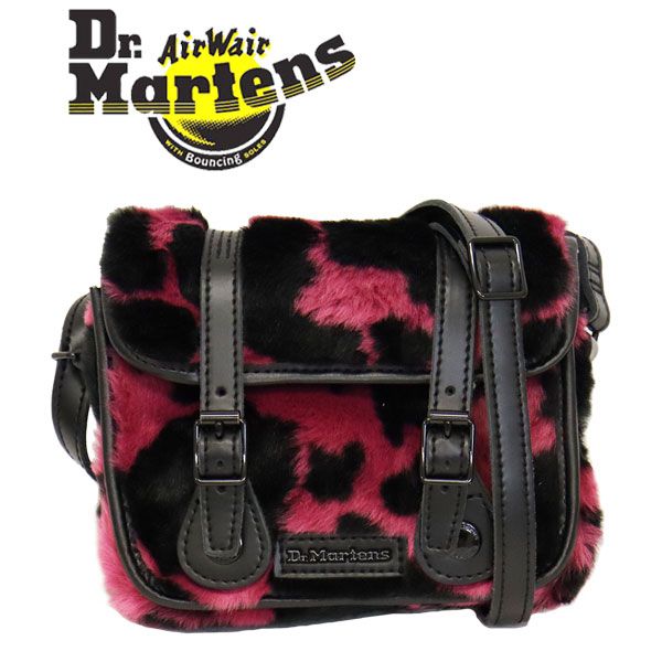 Dr.Martens (ドクターマーチン) AC917078 7インチ サッチェル ショルダーバッグ BLACKxTHRIFT PINK COW