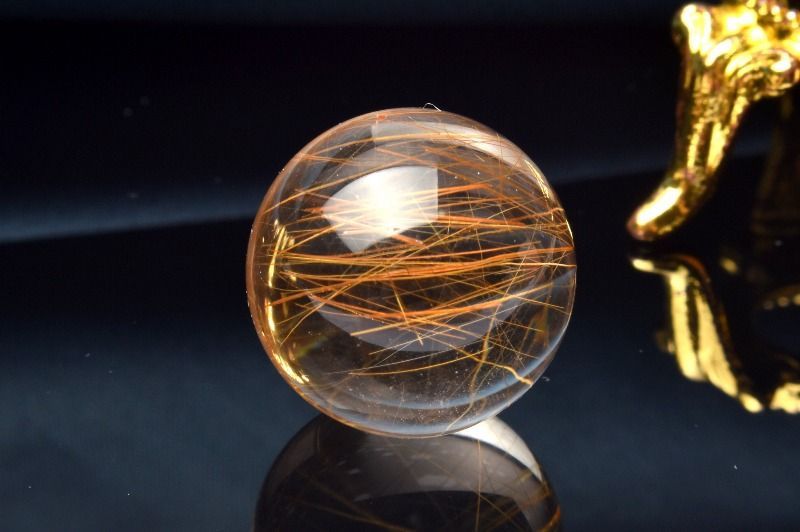1点物】AAA☆内包美 ブロンズルチルクォーツ 18.5mm 丸玉(台座なし