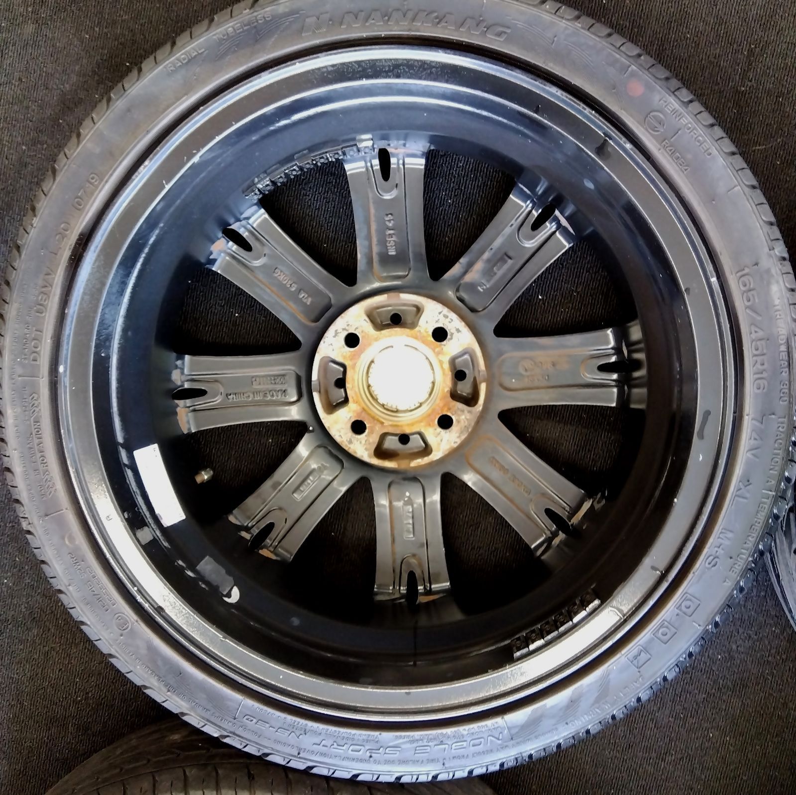 16×5J＋45】【165/45R16】中古 タイヤホイールセット 4本セット