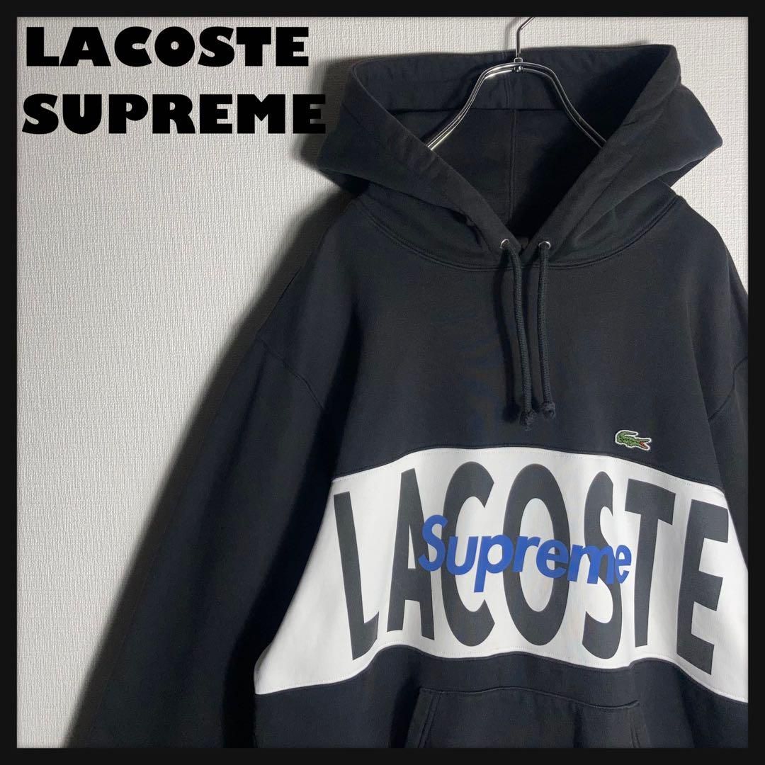 supreme ラコステ　パーカー　フーディー Supreme x Lacoste ロゴ パーカー | レッド | FARFETCH JP