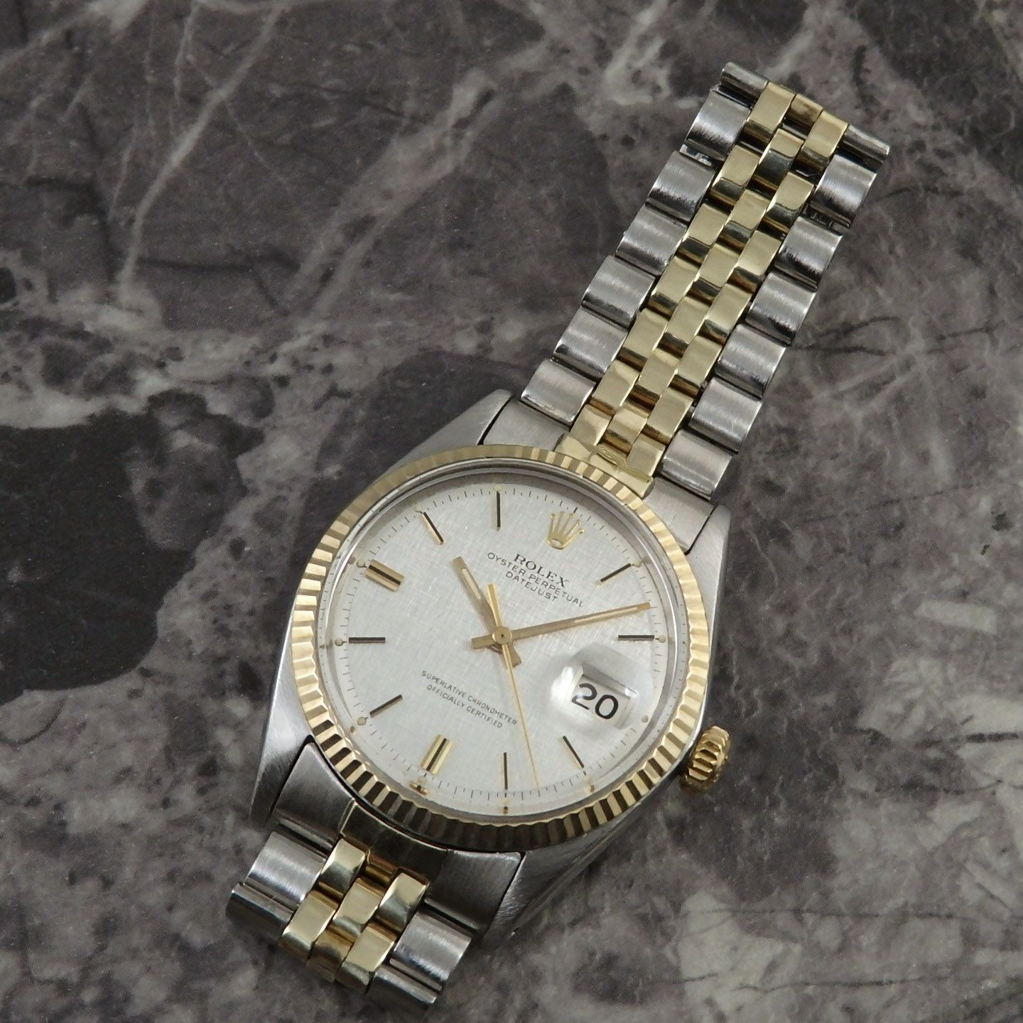 ロレックス デイトジャスト 1601 希少 モザイクダイヤル コンビ 1966年製 アンティーク 自動巻 ROLEX DATEJUST  Cal.1570 デベソ ジュビリーブレス - メルカリ