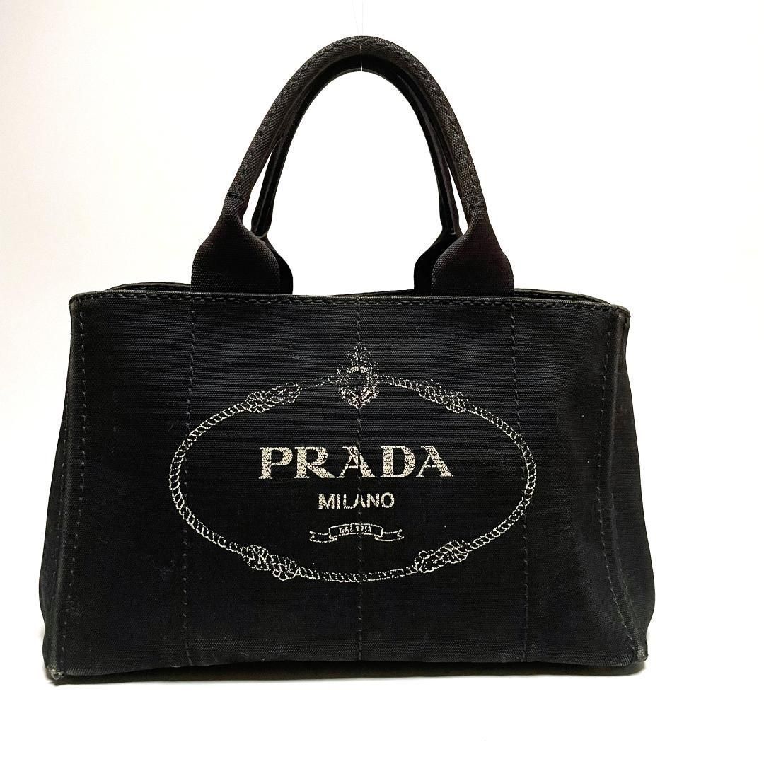 PRADA プラダカナパロゴナイロンキャンバストートバッグ持ち手にややスレがあります