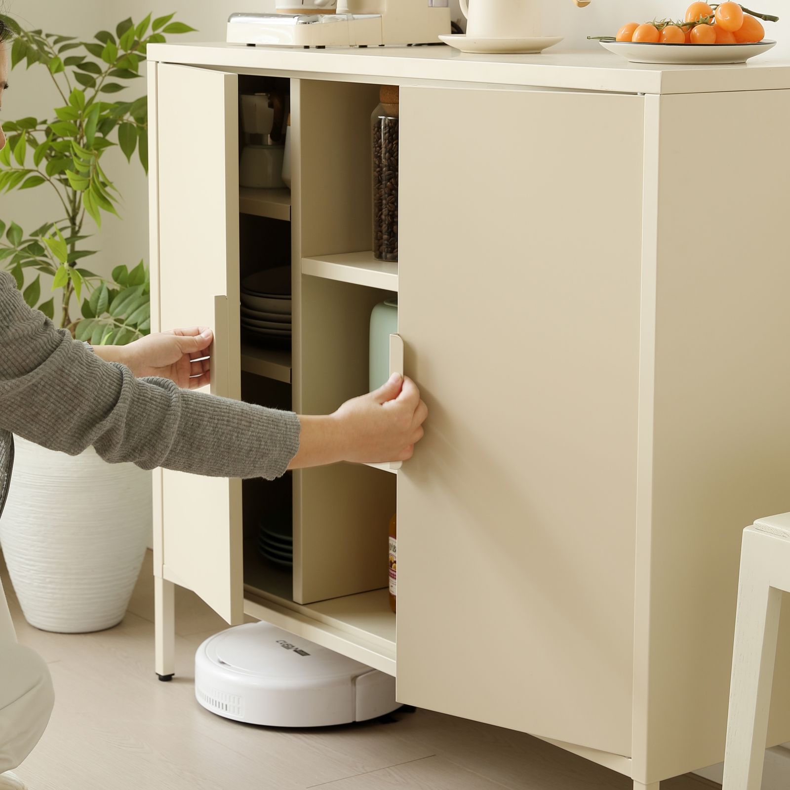 キャビネット スチール メタル 金属製 扉付き テレビ台 サイドボード 収納棚 キャビネット スチール メタル 金属製 扉付き テレビ台 サイドボード