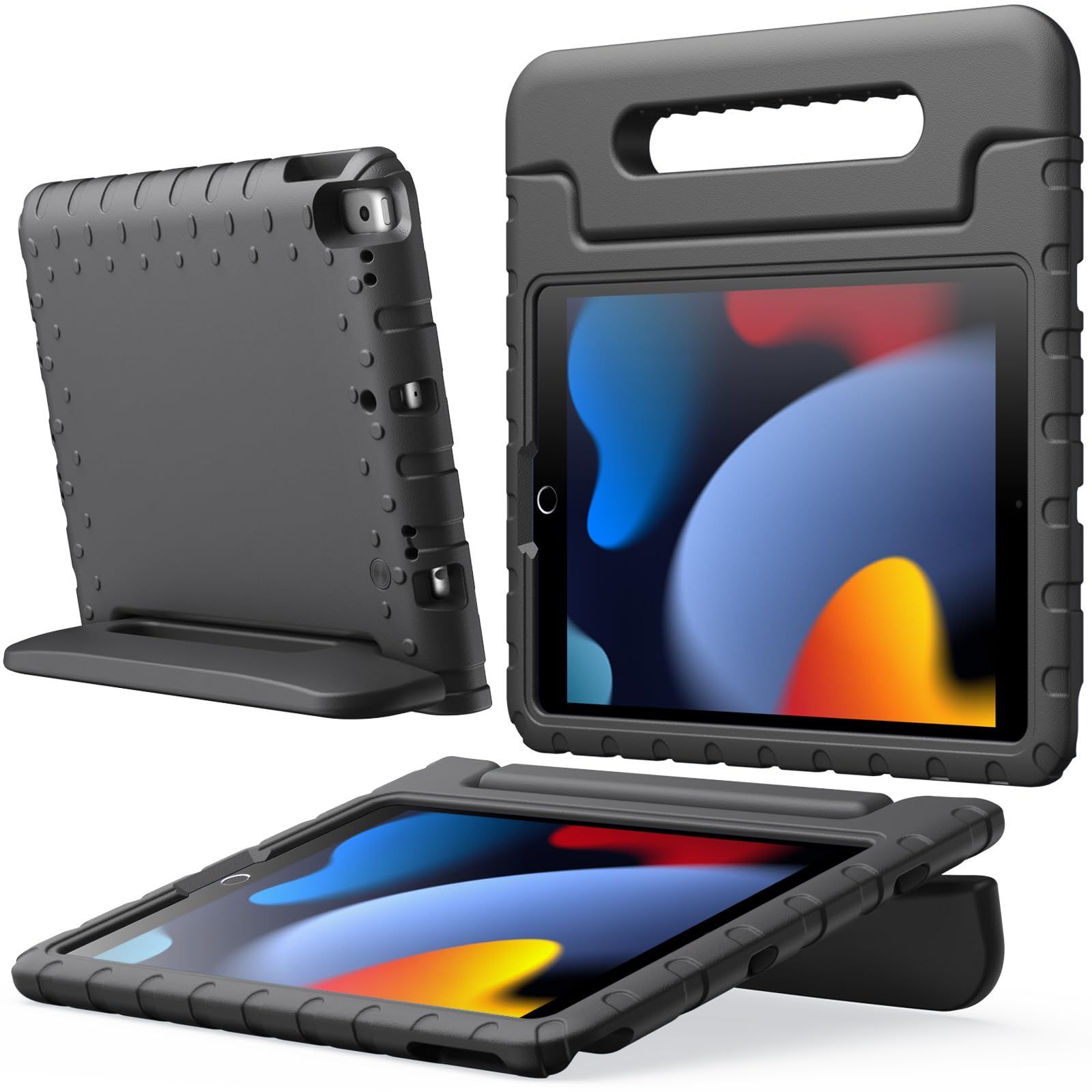 【数量限定】3 Air 10.5インチ(第3世代、2019)/iPad 10.2インチ(第9/8/7世代、2021/2020/2019)/iPad Pro 10.5インチ iPad 2017対応 ケース 耐衝撃 軽量タブレットカバー 子供用 ハンドルスタンド付