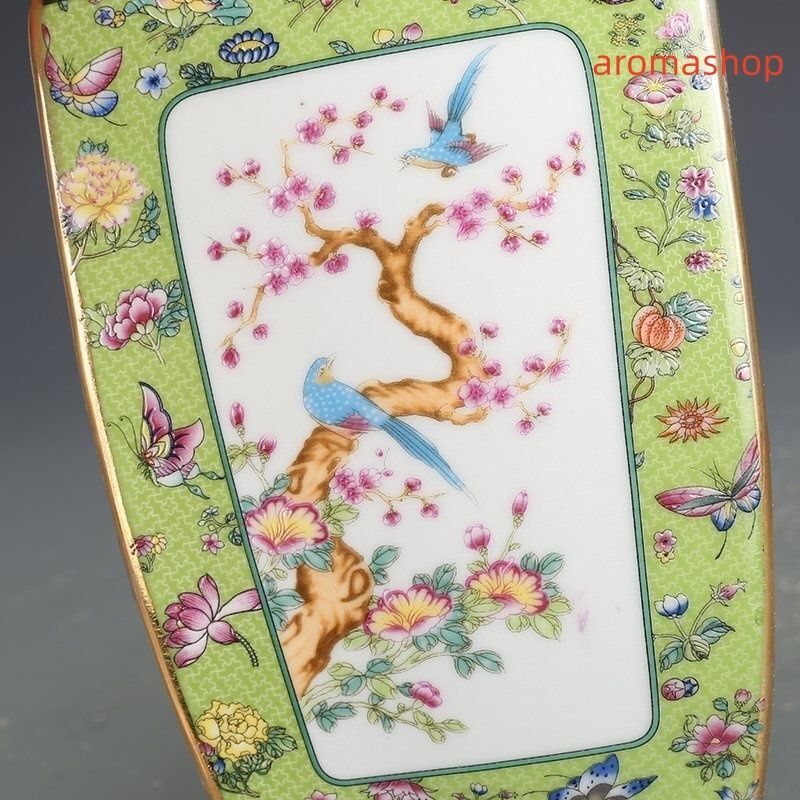 景徳鎮 花瓶 四方花瓶 琺瑯彩 粉彩 磁器 置物 装飾 収蔵