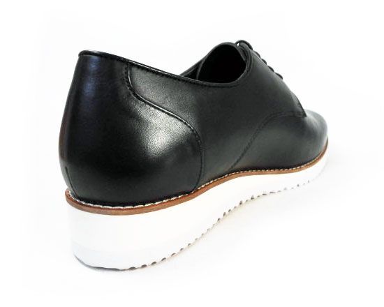 PARASHOE 本革 プレーントゥ ビジネスカジュアルシューズ 厚底白