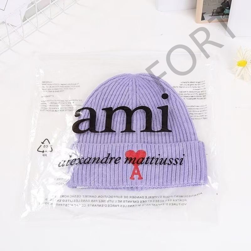 ✨【お買い得】✨ ami paris アミパリス ニットキャップ ニット帽 パープル 即購入OK！ - メルカリ