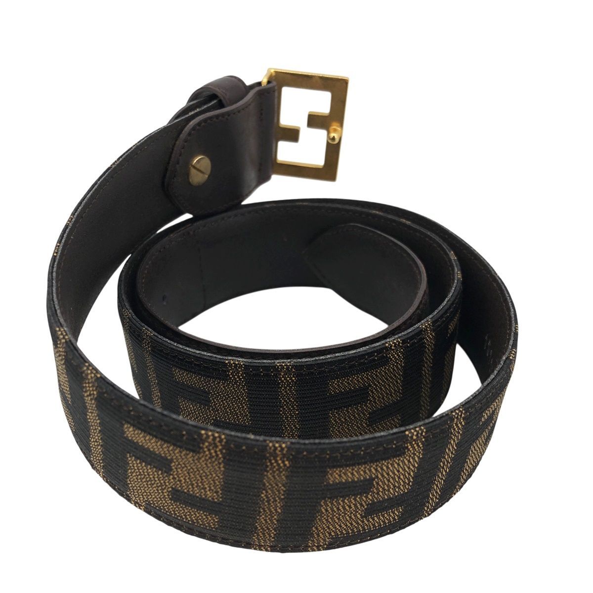極美品 FENDI フェンディ ベルト ズッカ ゴールド金具 保存袋付き 極美品 FENDI フェンディ ベルト ズッカ ゴールド金具 保存袋付き