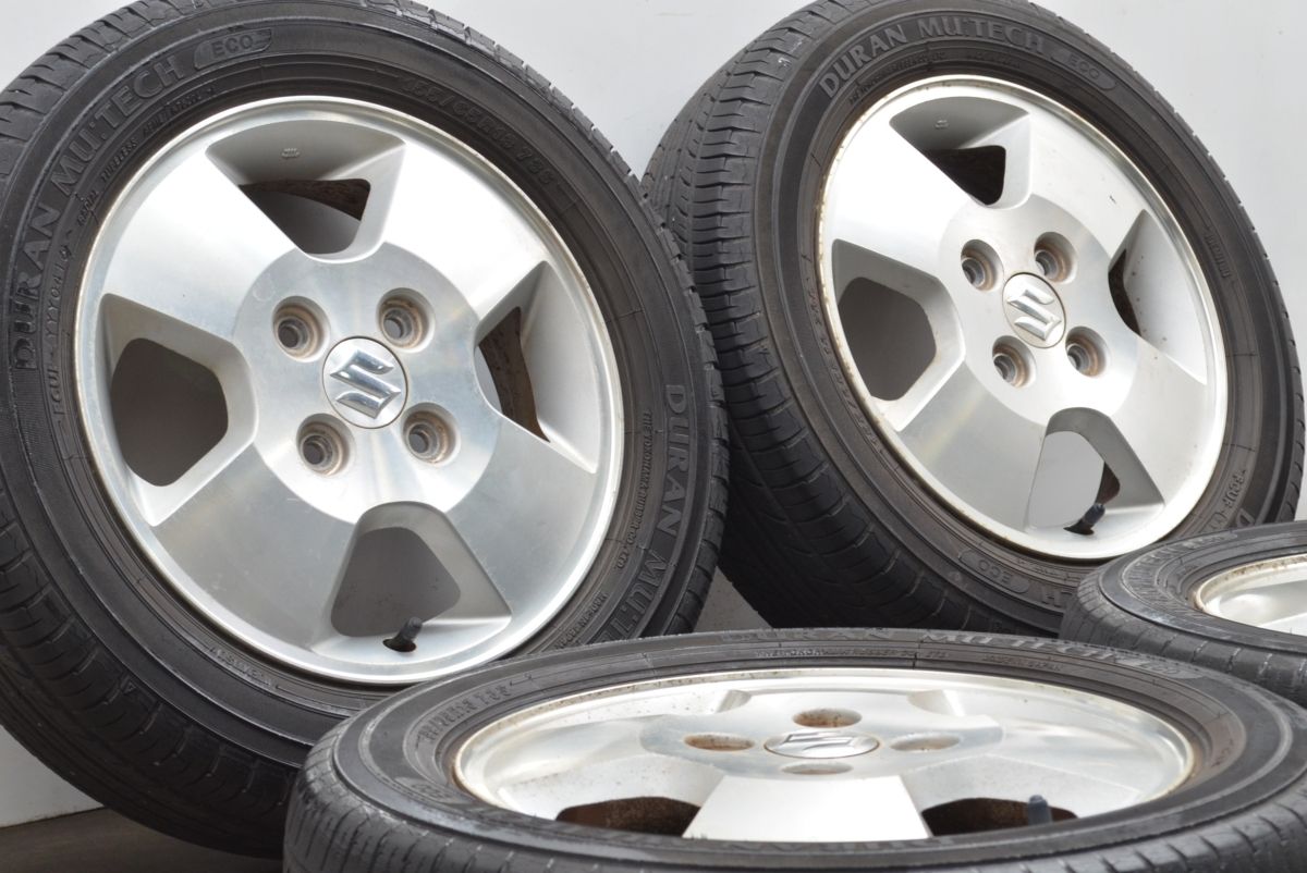 ホイールのみ スズキ ワゴンR 純正 13in 4.00B 45 PCD100 DURAN MUTECH ECO 155 65R13 MRワゴン ラパン アルト スペーシア 流用