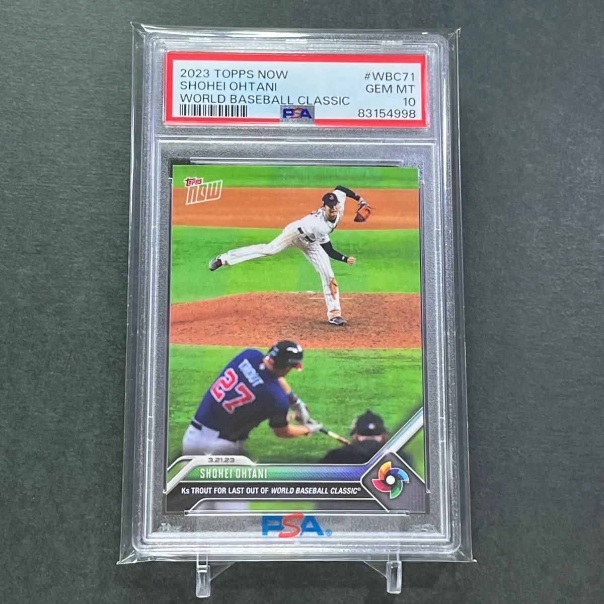 WBC71【PSA10】大谷翔平VSマイクトラウト WBC優勝奪三振シーン Topps