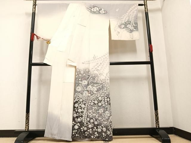 平和屋着物○染織工芸むつろ 訪問着 辻が花 手描き 絞り 千姫 寿光織