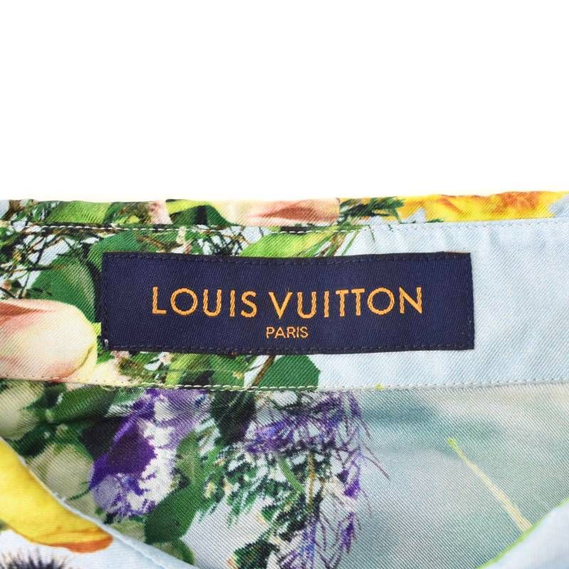 ルイヴィトン LOUIS VUITTON 20SS ヴァージルアブロー プリンテッドフラワー シャツ 長袖 花柄 ひまわり シルク L 水色 ライト ブルー RM201 TXI HIS96W - メルカリ