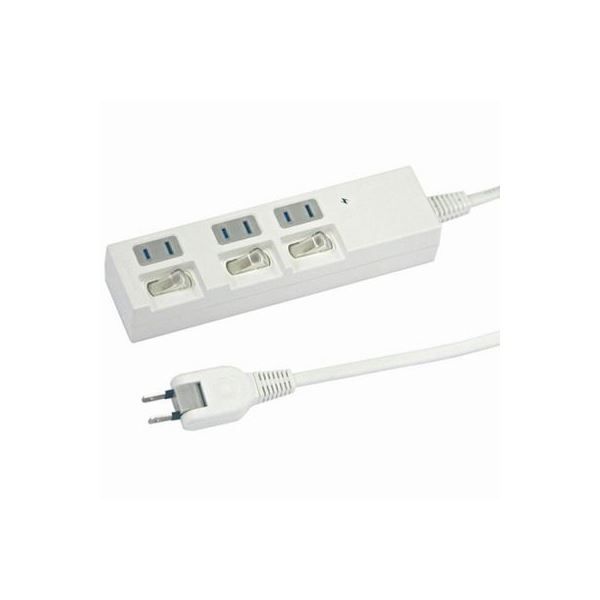 (まとめ)YAZAWA 個別スイッチ付節電タップ Y02BKS333WH