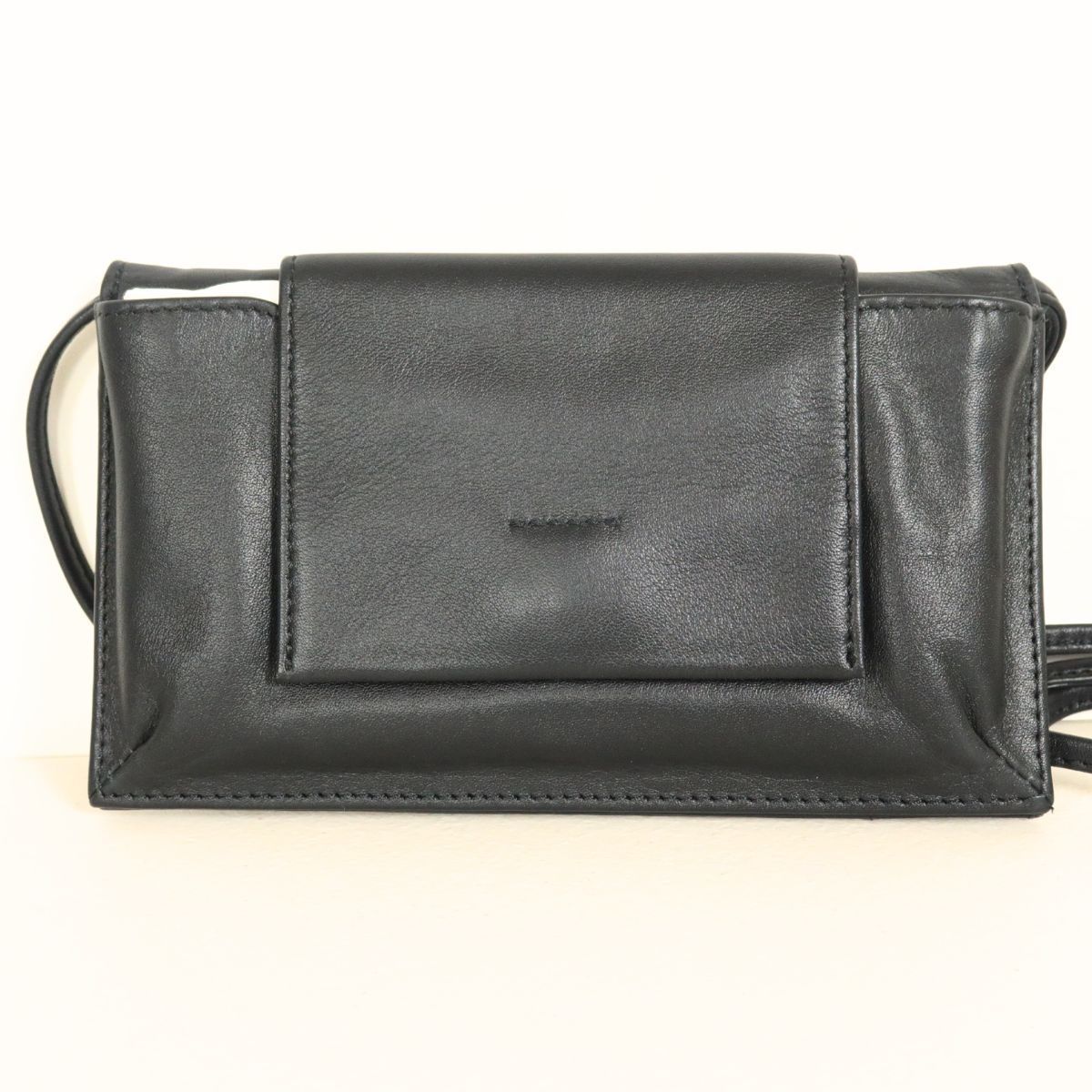 美品】ear PAPILLONNER☆ショルダーバッグ モバイルウォレット横型 黒 