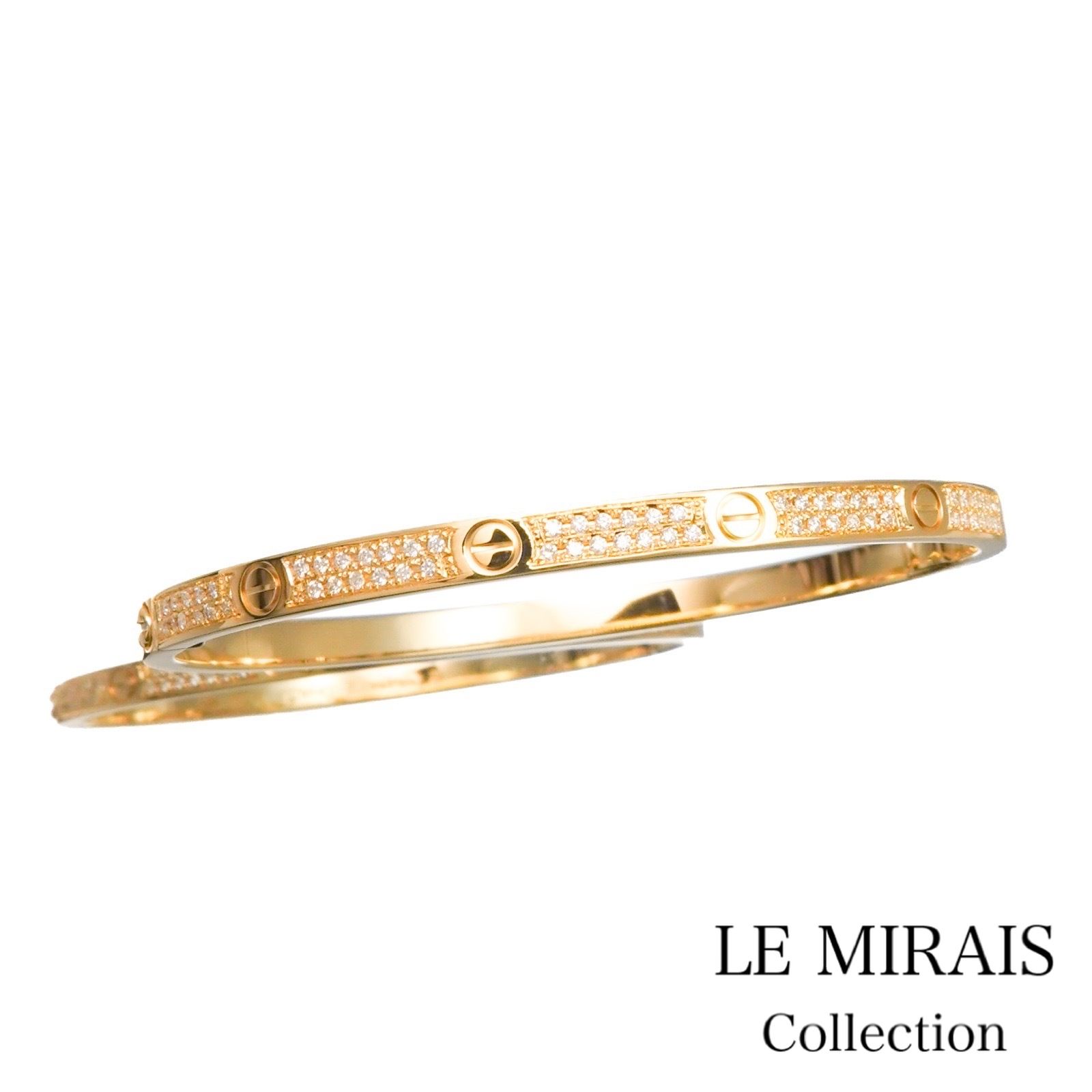 保証書付】カルティエ ラブブレス #16 SM YG ダイヤ 16 K18YG  