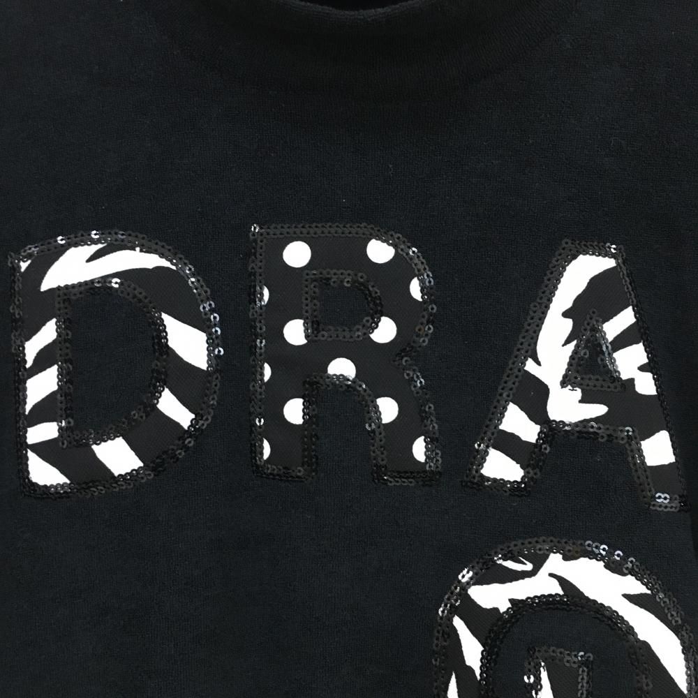 ダンスウィズドラゴン ポロシャツ 白×黒 パイル地 ブラック 4