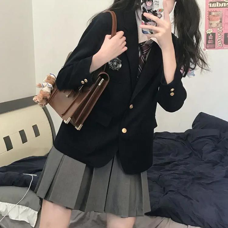 制服　ジャケット・スカート・ネクタイの3点セット スーツ 女の子 ブレザー スクールブレザー 春秋 スカート シャツ