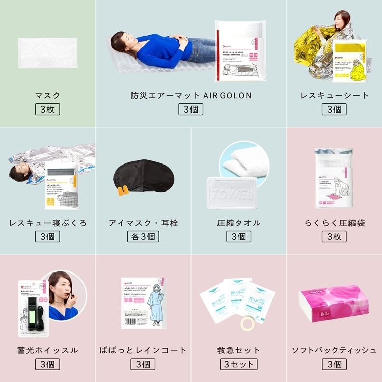 ものすごい防災セット 3人用