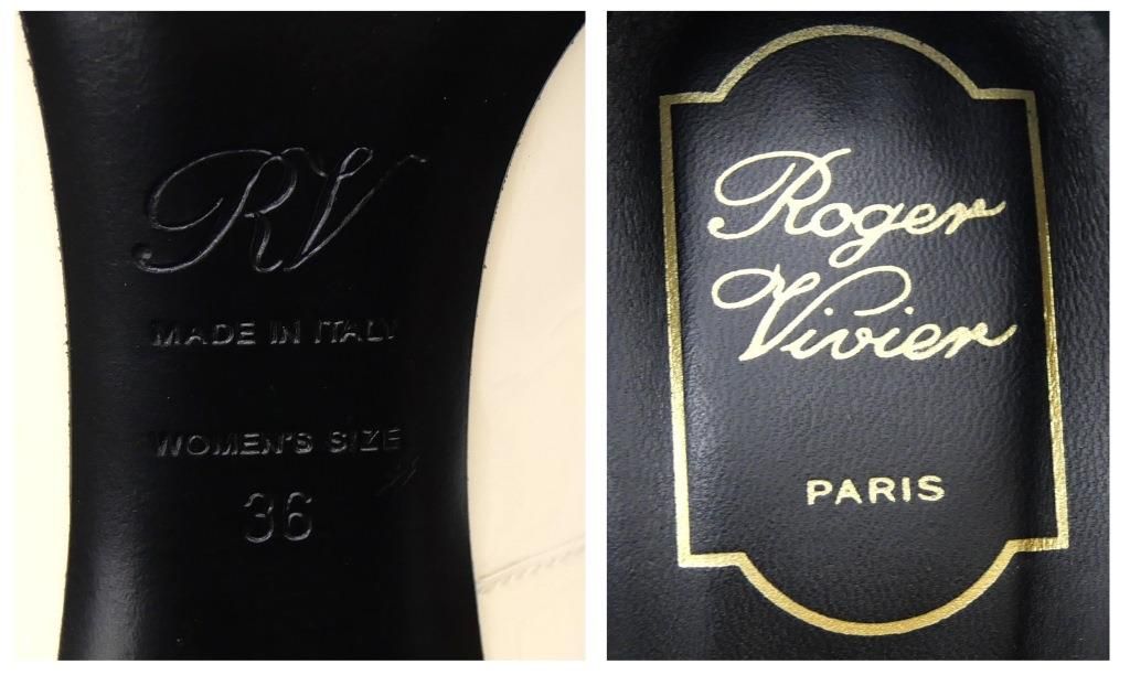 美品 Roger Vivier エナメル バックル パテント パンプス36 Roger Vivier パンプス エナメル オフホワイト パテントレザー