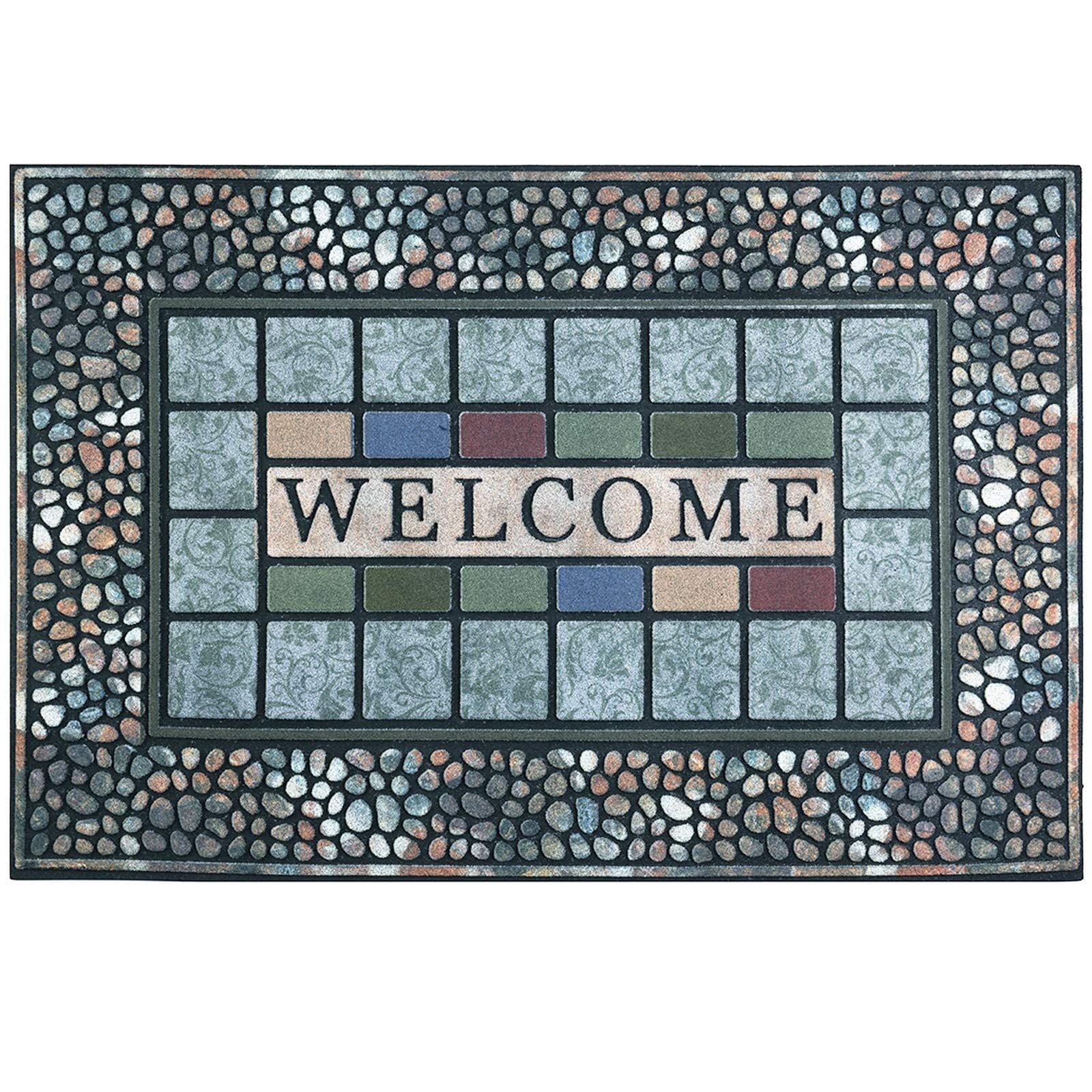 Size 60*90cm_Color 玉石 CHICHIC 玄関マット 屋外 泥落とし おしゃれ マット 約60×90cm cobblestone