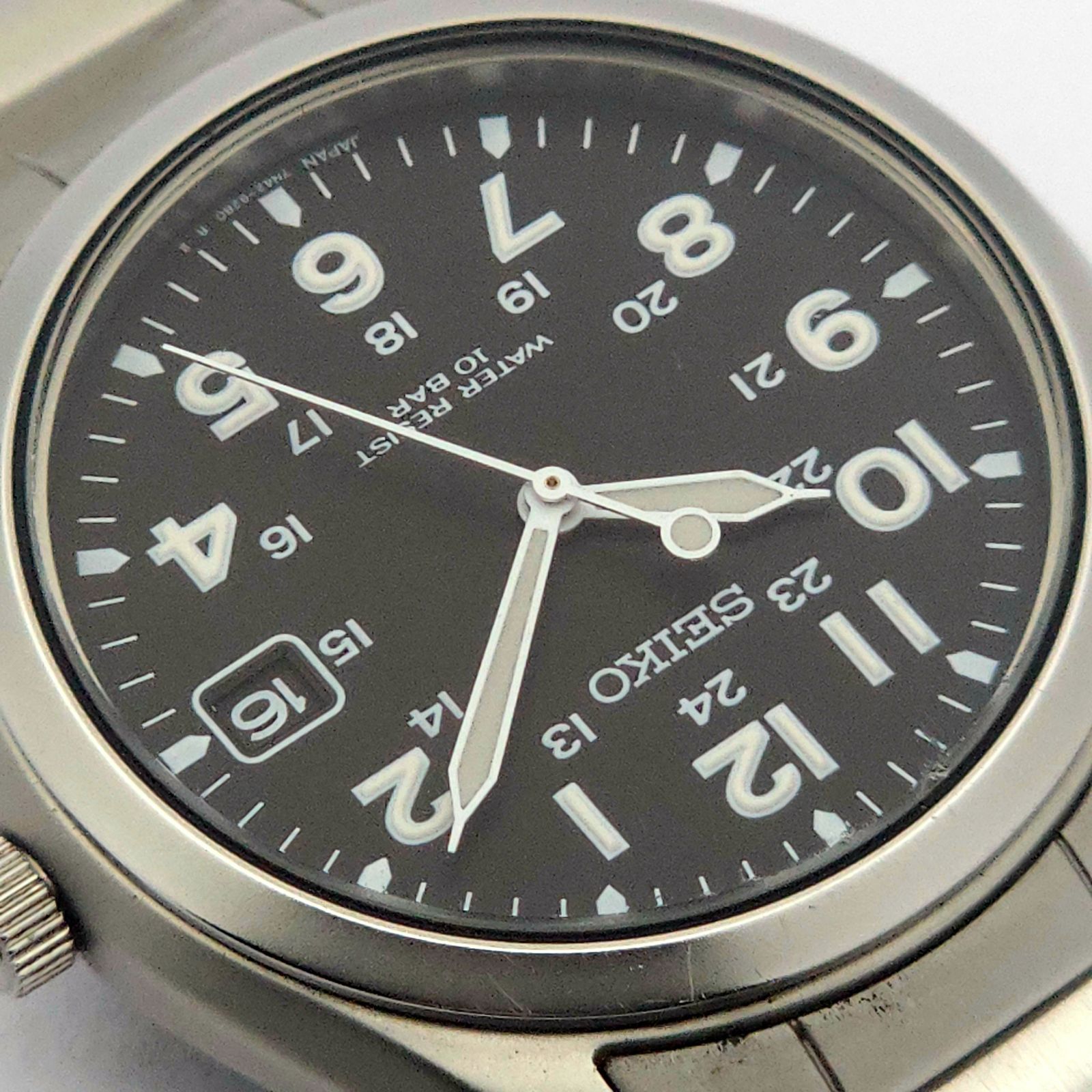 完動 SEIKO ミリタリー 7N42-8620 黒文字盤 SEIKO セイコー ミリタリー 7N42-8260 QZ 動作品 黒 - メルカリ