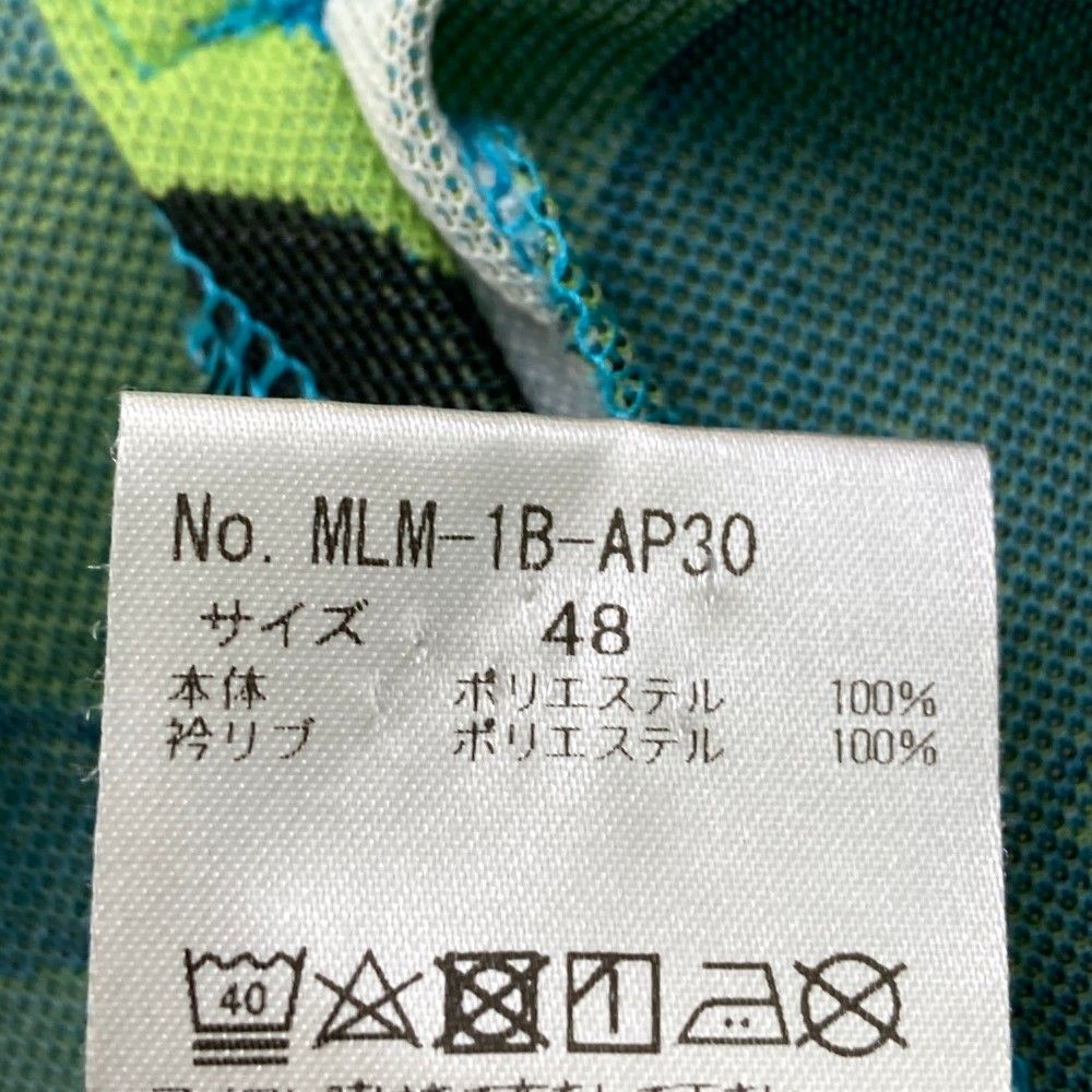 サイズ：48 MARK&amp;LONA マークアンドロナ  半袖ポロシャツ カモフラ柄 ブルー系 [240101426107] ゴルフウェア メンズ ストスト サイズ：48 MARK&LONA マークアンドロナ 半袖ポロシャツ