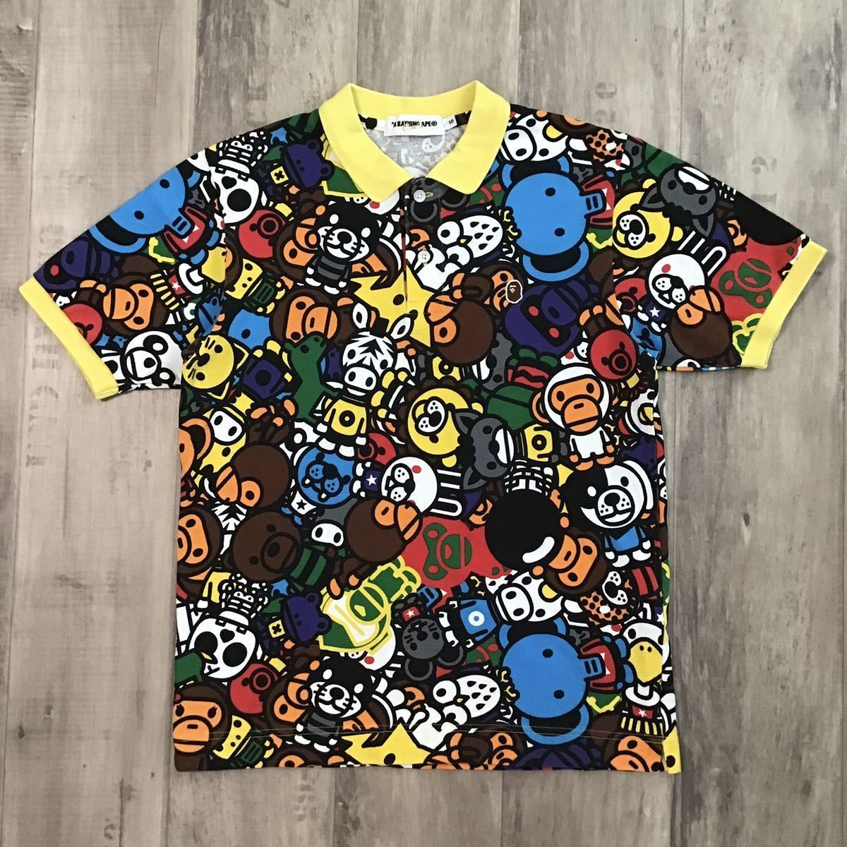 マイロ アニマル サファリ ポロシャツ Sサイズ a bathing ape BAPE milo animal Safari エイプ ベイプ  アベイシングエイプ NIGO