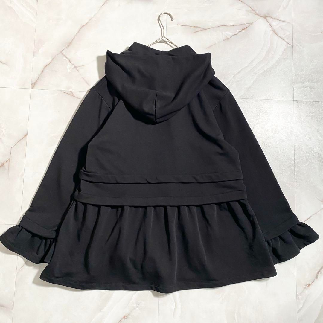  A 16160 MM 6 レイヤードボウタイパーカー ブラック S パーカー トップス