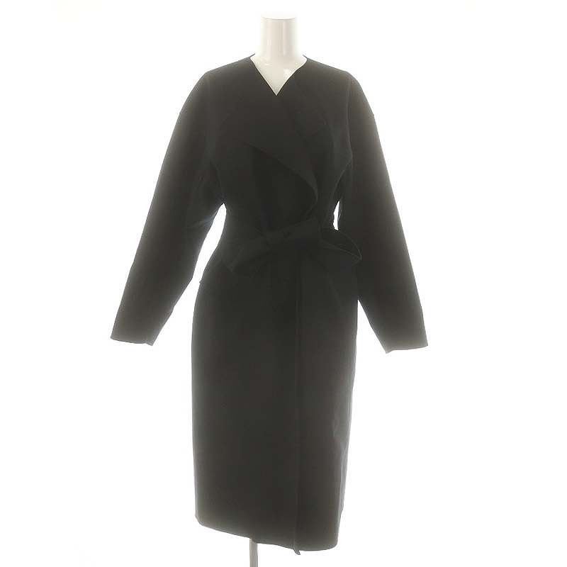 美品 エストネーション ダブルフェイスリバーコート ベルト付 ロング