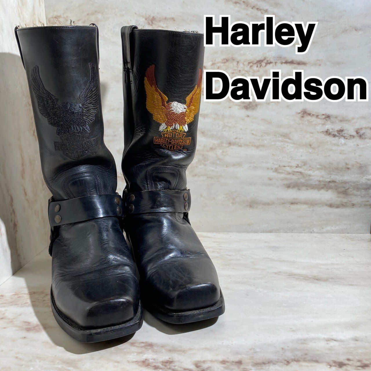 高級】Hurly Davidson ハーレーダビットソン ロングブーツ フロント 