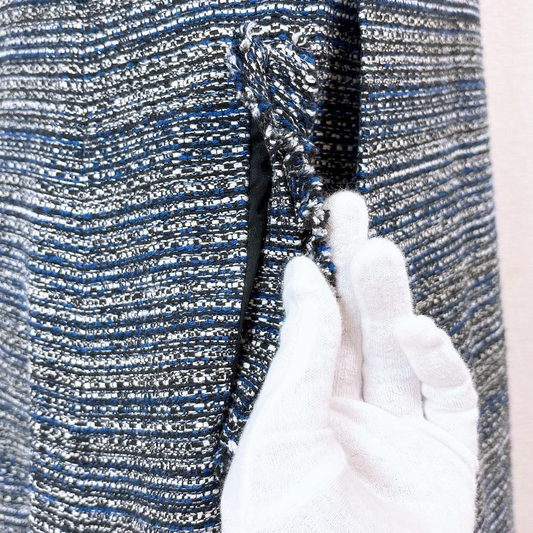 美品✨ルネ ノースリーブ ワンピース ツイード フレア Aライン 美品】ルネ ツイード生地 Aラインフレア ノースリーブワンピース 38