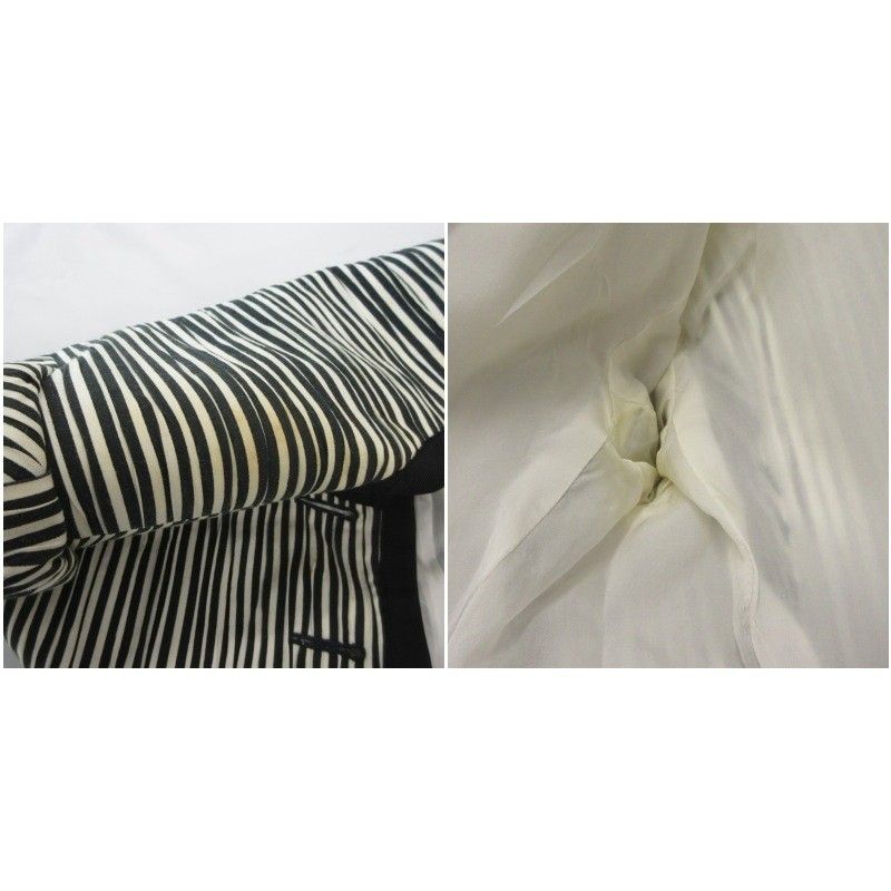 イヴサンローラン YVES SAINT LAURENT セットアップ ノー ジャケット タイトスカート ストライプ柄 S 黒 ブラック 白 ホワイト GY11 NU WWW_USTAUSTRALIA_COM_AU