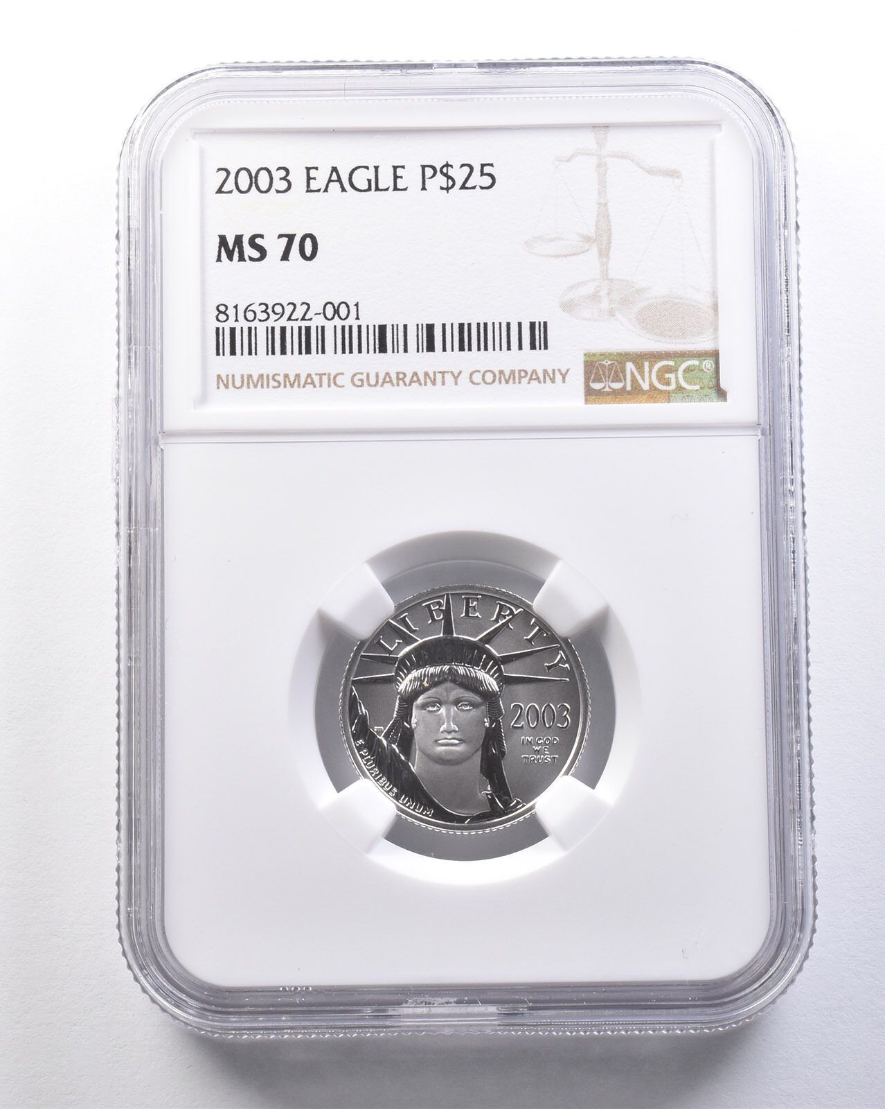 2003年 25ドル アメリカン プラチナ イーグル 1|4オンス プラチナ MS70 NGC *6210